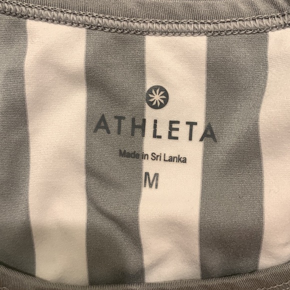Athleta Women's Grey/White Striped Scoop Neck Tank Top, Size M - Picture 6 of 8